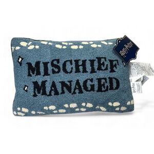 Harry Potter Mischief Managed Throw‎ Pillow 9.5"x15" Blue Lumbar Cushion New